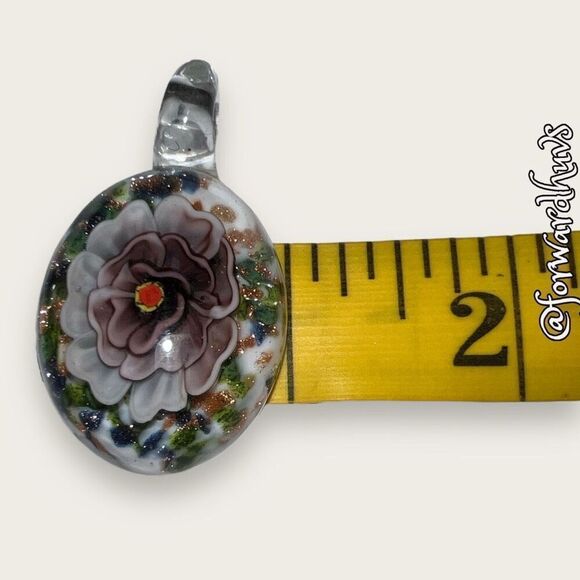 Hand Crafted Murino Style Glass Pendant - Picture 10 of 11